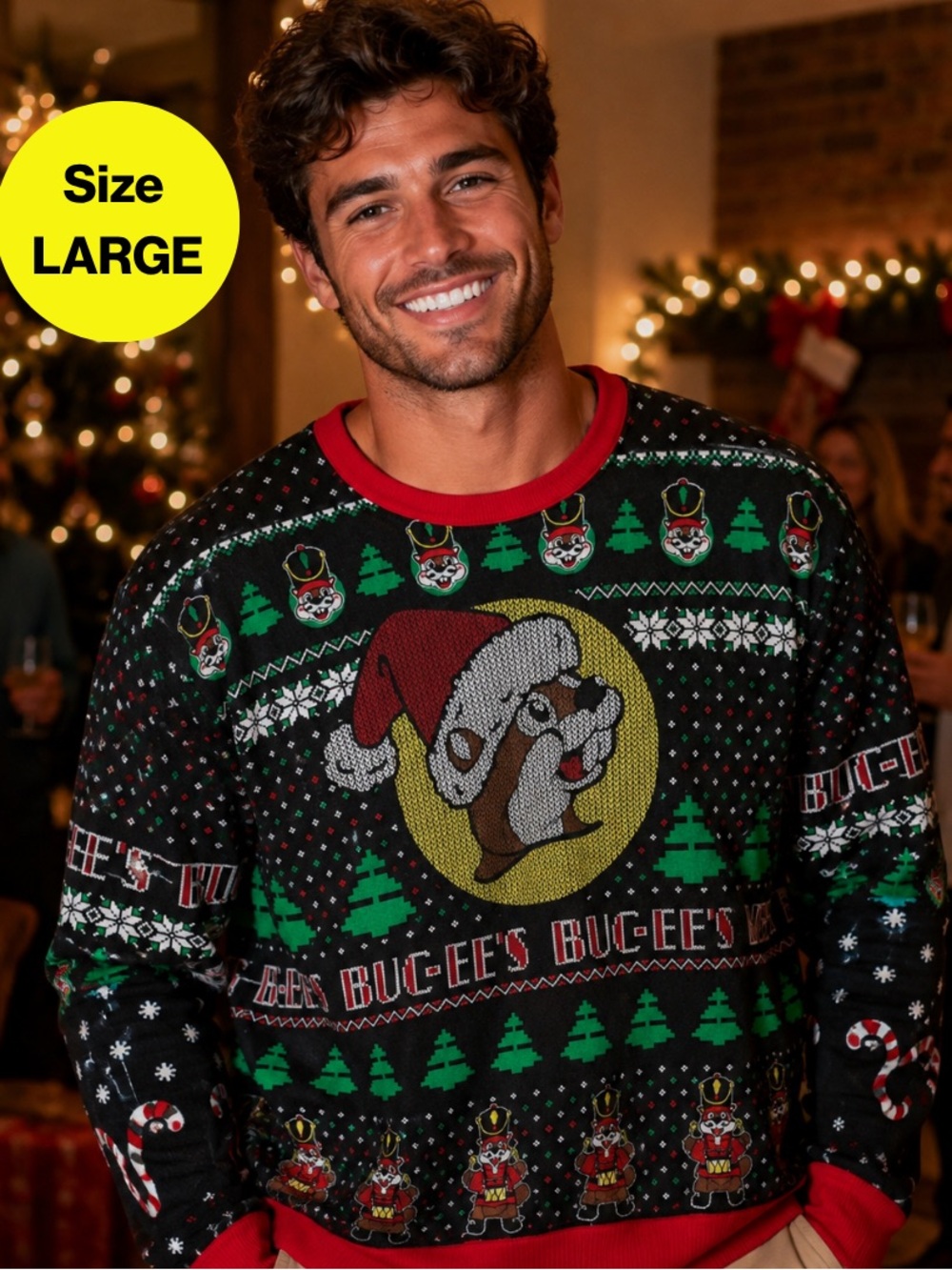 2/for $20 🪩 BUCCEES Men’s Christmas Holiday Crewneck Sweater (Men’s Size Large)